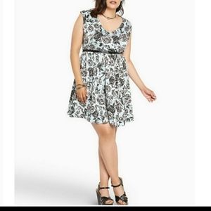 NWT Torrid Blue Floral Challis skater Dress